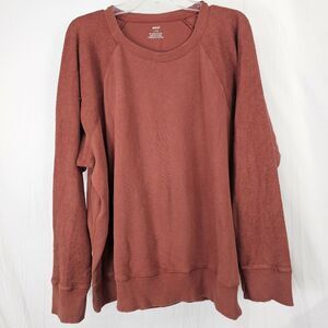 Aerie Burnt Orange Crewneck Sweatshirt Women's Size Large Pullover